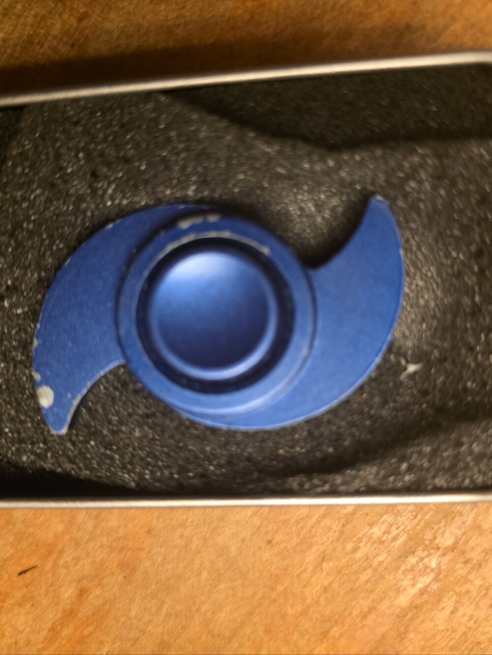 Dark Blue Metallic Aluminum Fidget Spinner Metal Cyclone Kids To Adults Toys